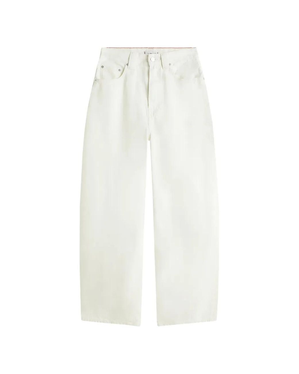 Tommy Hilfiger White Five-Pockets Wide-Leg Jeans
