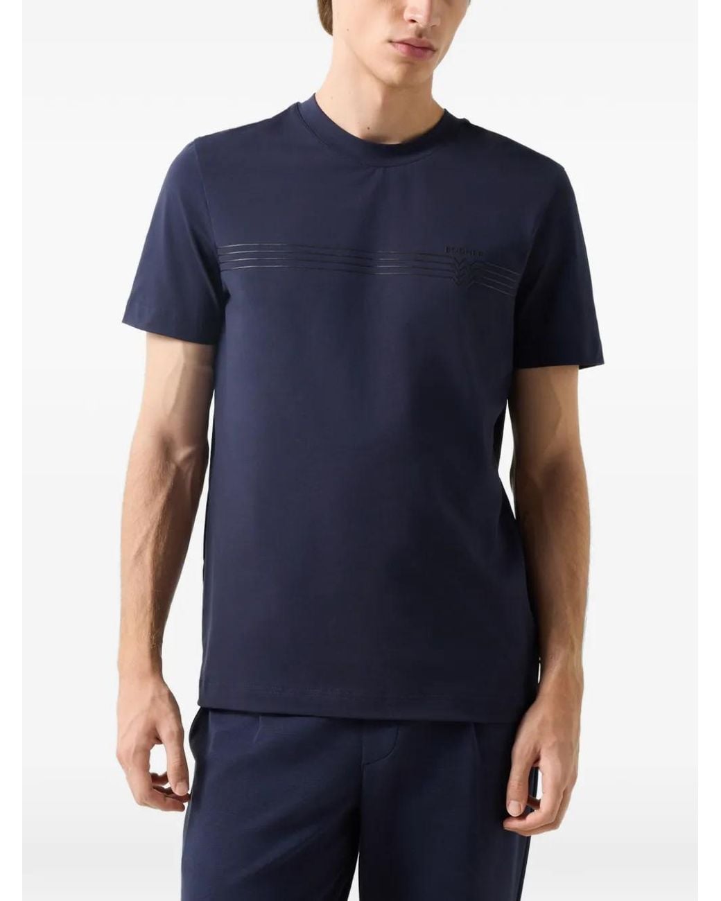 Bogner Blue Ryan Stripe-Detail T-Shirt for men