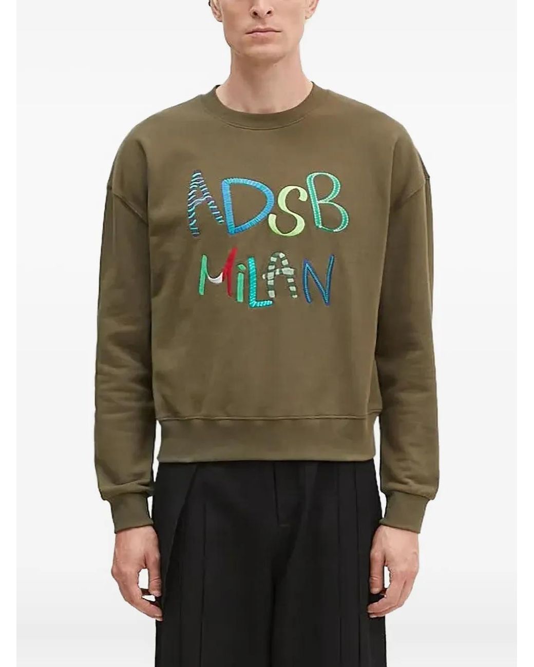 ANDERSSON BELL Green Embroidered Cotton Sweatshirt