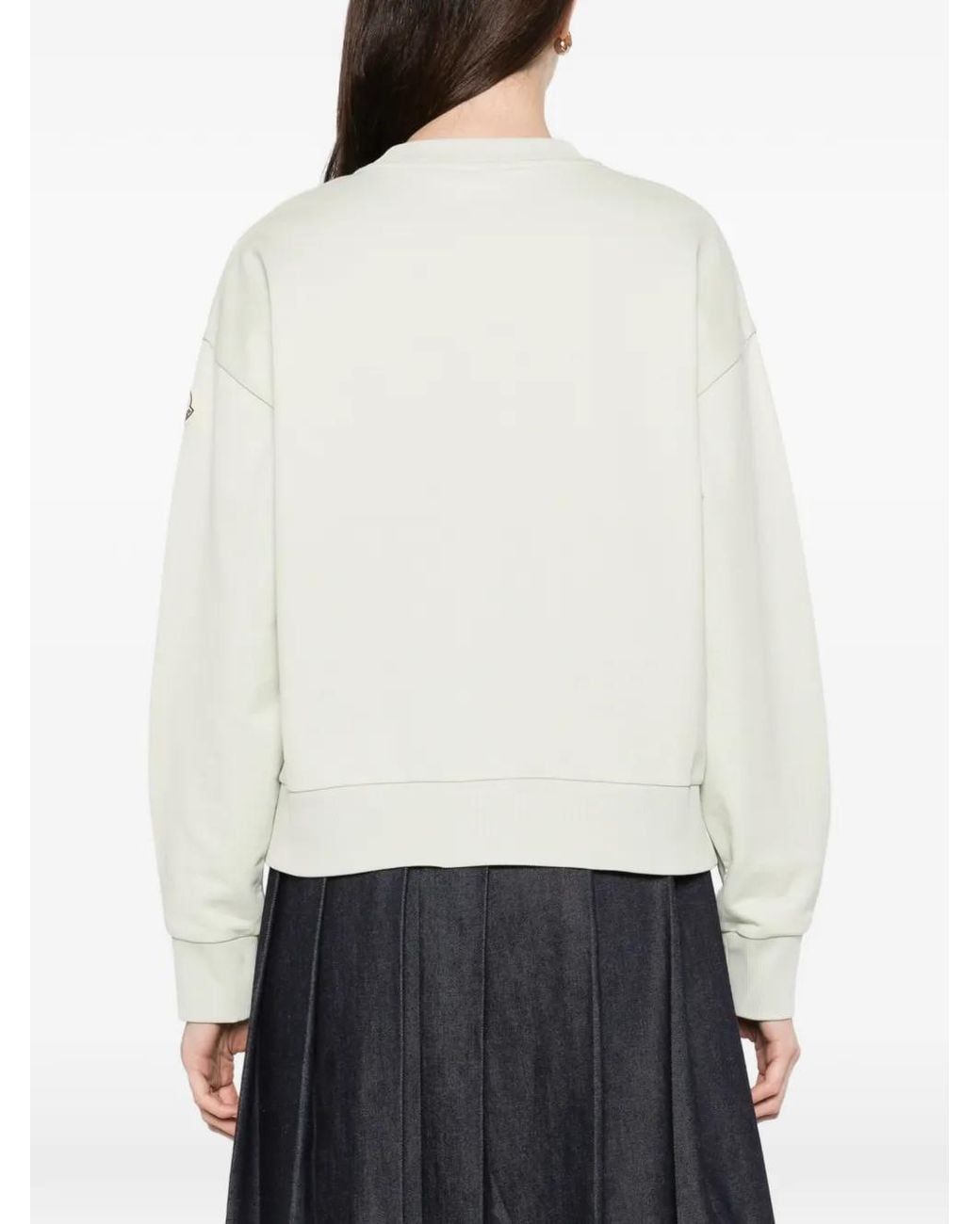 Moncler White Long-Sleeved Sweatshirt