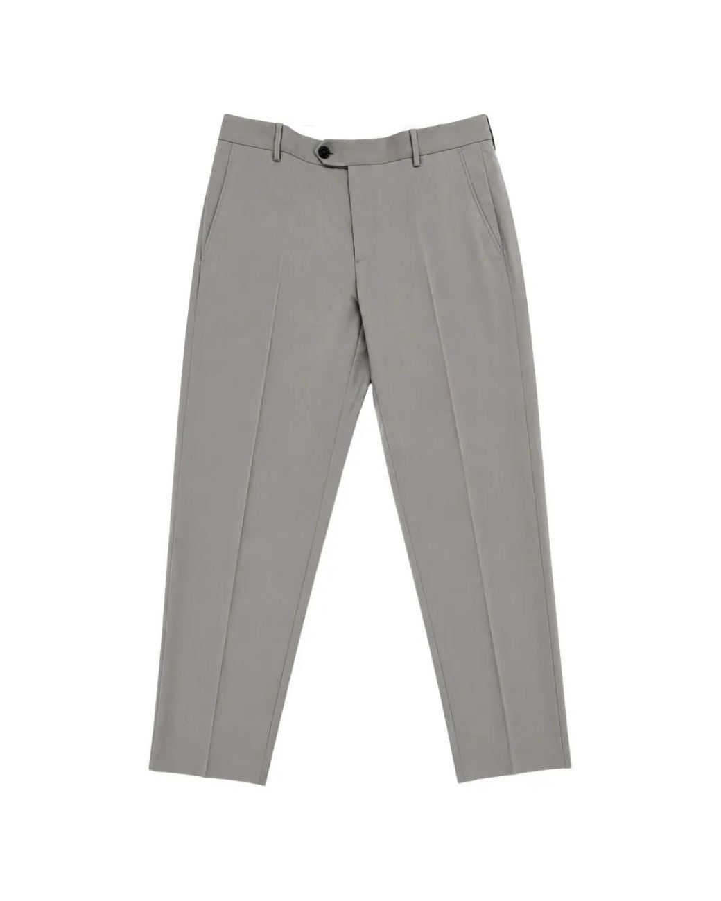 BE ABLE Gray Pressed-Crease Tailored Trousers for men