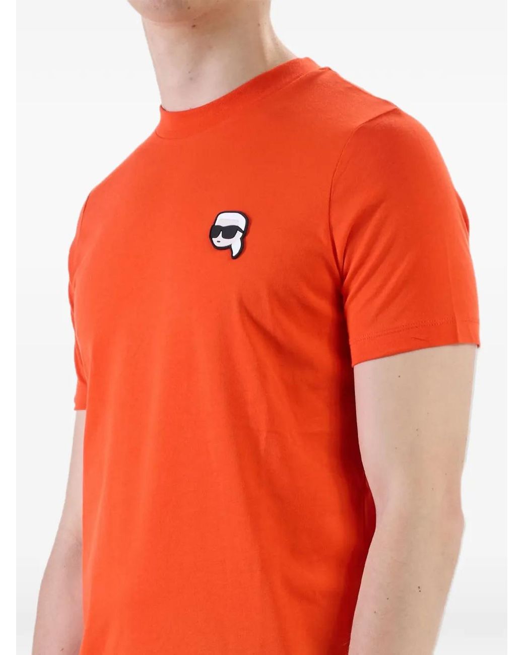 Karl Lagerfeld Orange Karl Nft Patch T-Shirt for men