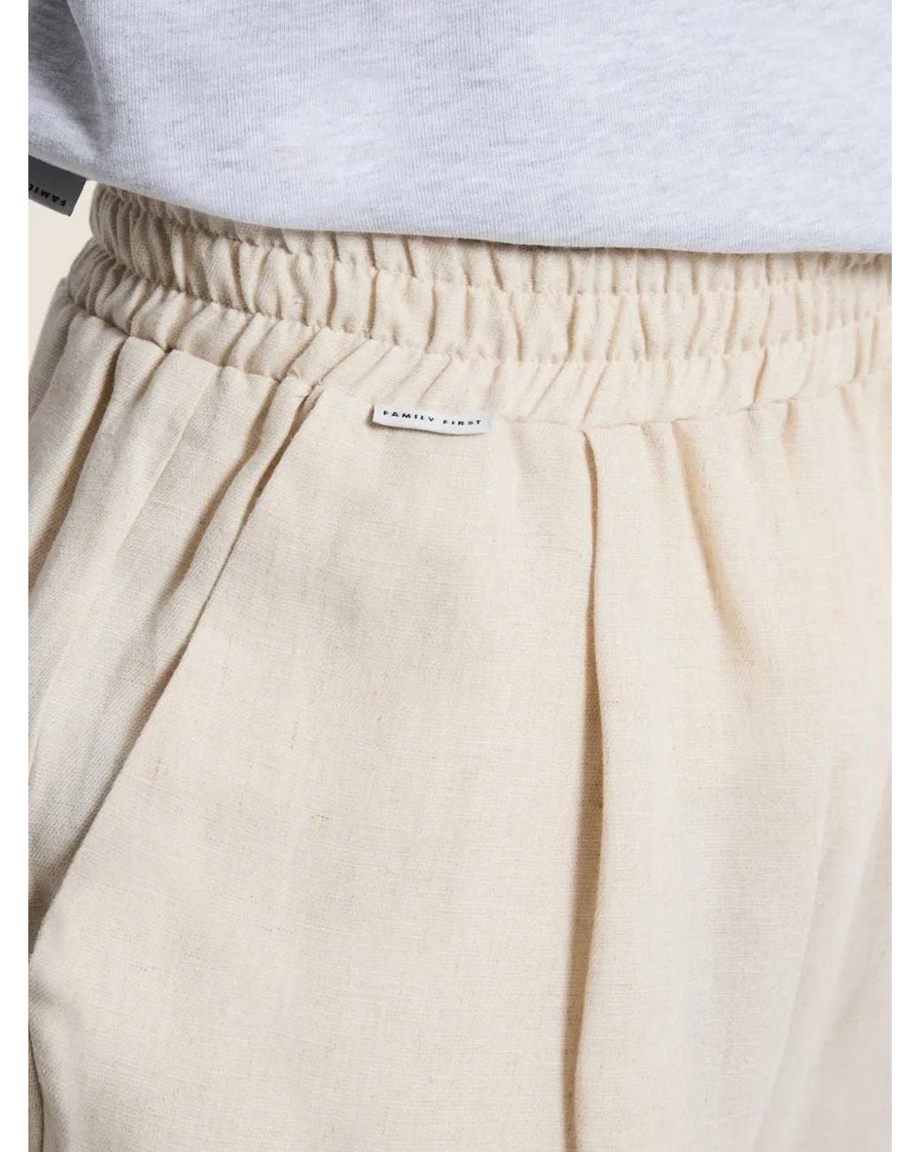 FAMILY FIRST Natural Elasticated-Waist Trousers for men