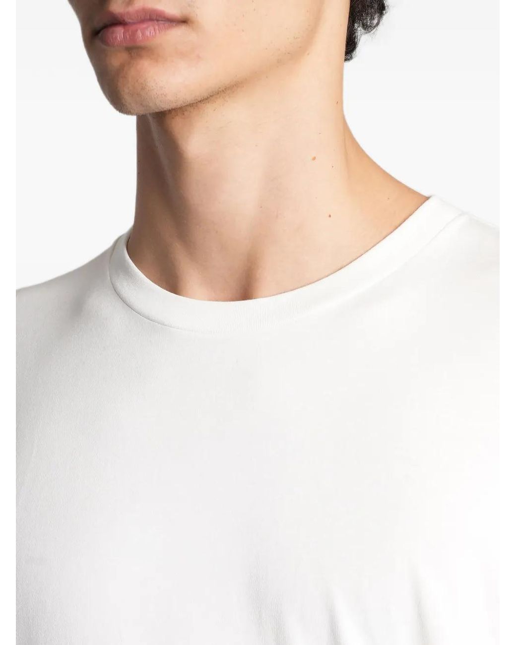 Ssstein White Crew-Neck Long-Sleeve T-Shirt for men