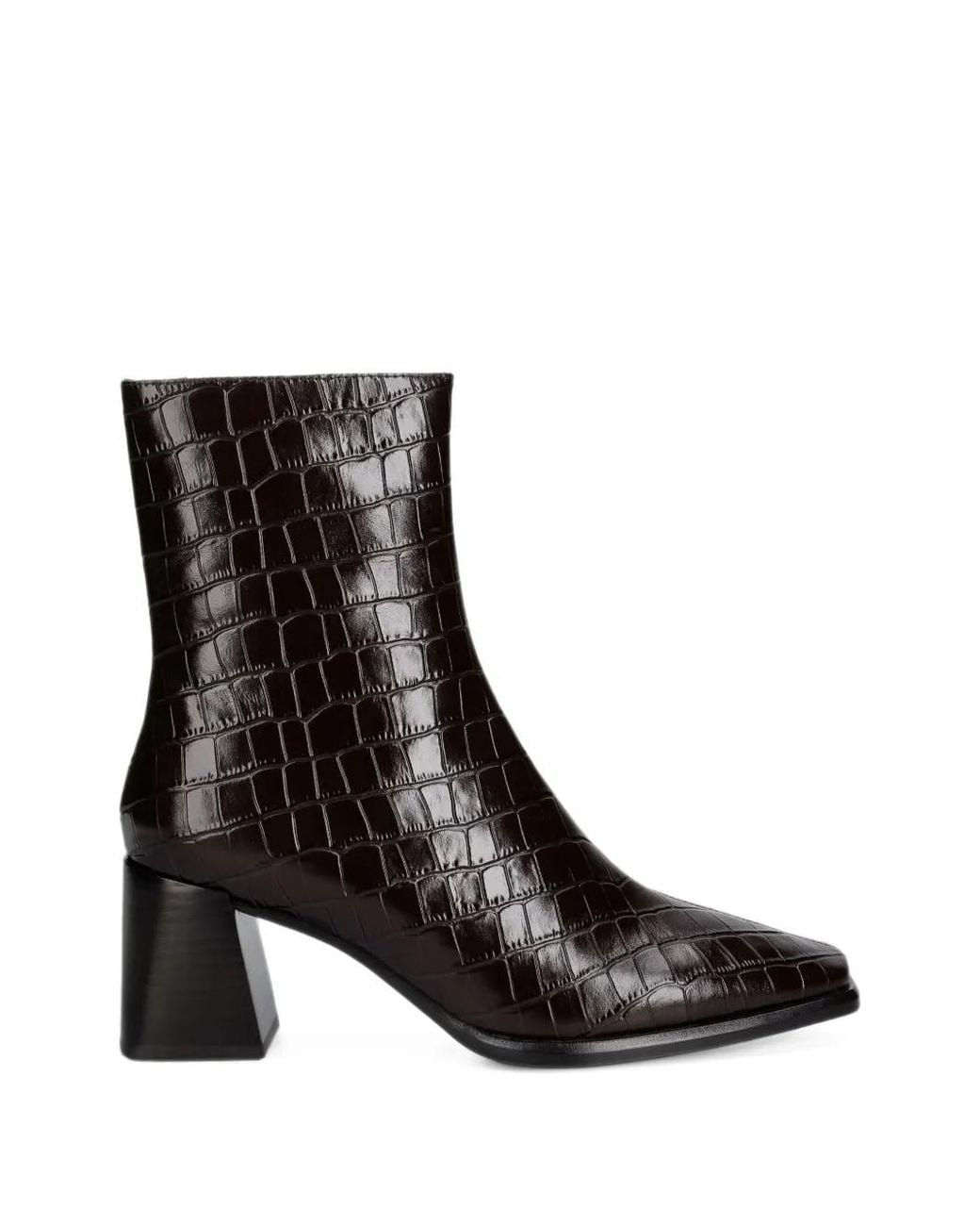 Jeffrey Campbell Black Sherpal 2 Croc-Effect Ankle Boots