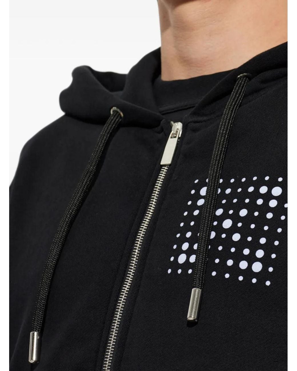 Off-White c/o Virgil Abloh Black Hoodie Zippé À Logo Imprimé for men