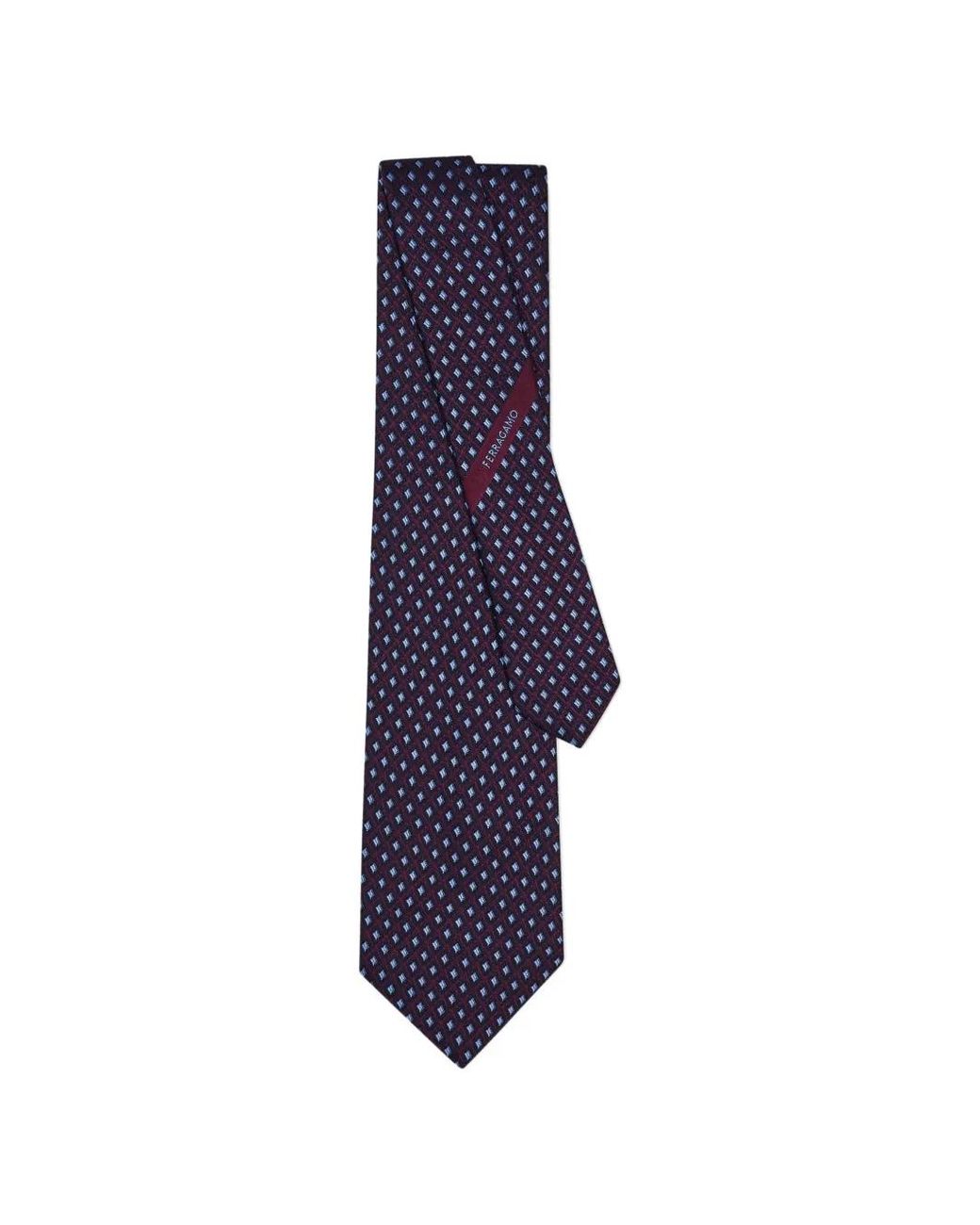 Ferragamo Blue Jacquard Tie for men