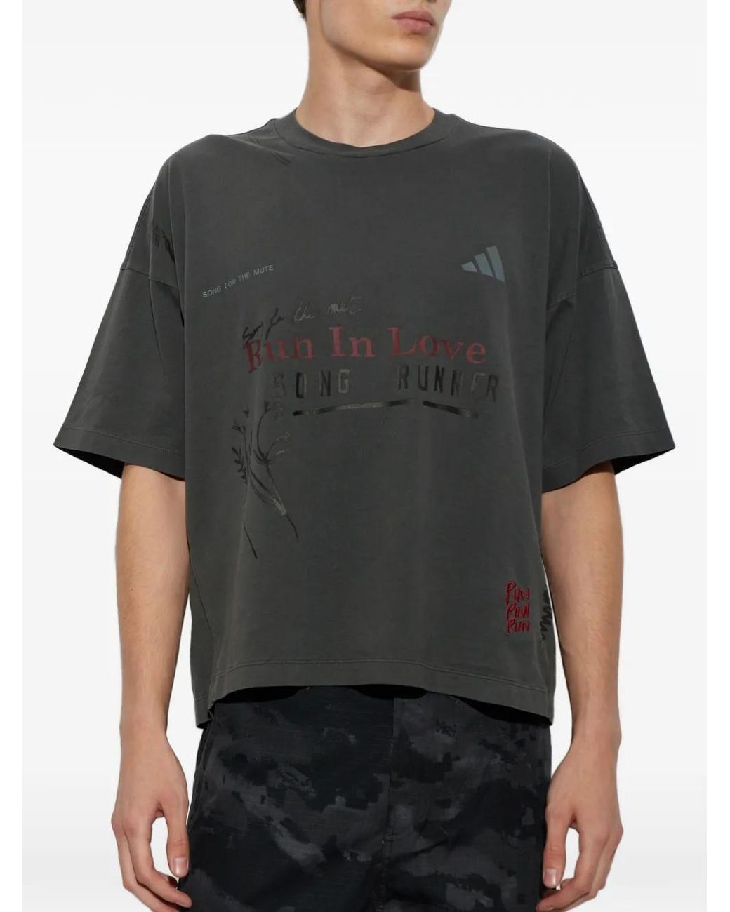 Adidas Black X Song For The Mute Logo-Print Cotton T-Shirt