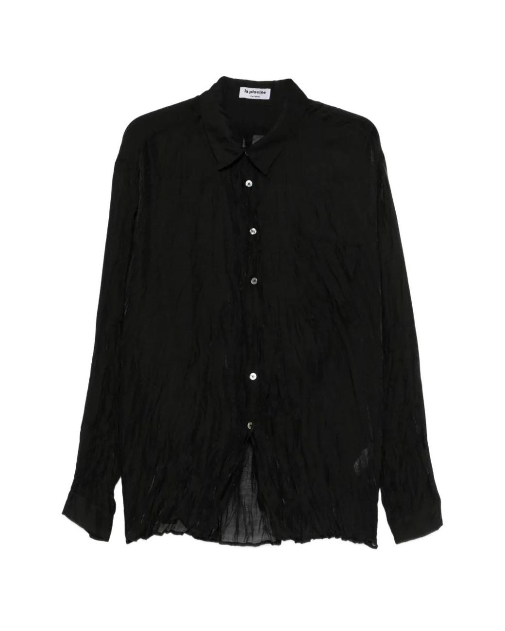 LA PISCINE Black Buttoned Long-Sleeve Shirt
