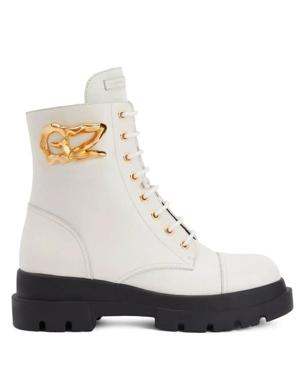 Giuseppe Zanotti White Tankie Boot Lace-Up Boots
