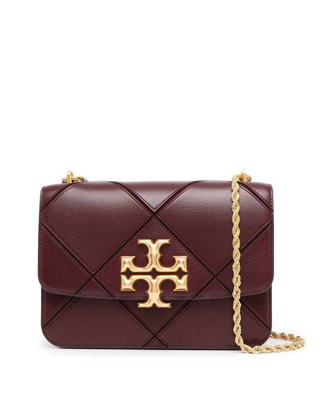 Tory Burch Eleanor Diamond-quilted Convertible Shoulder Bag in Red | Lyst