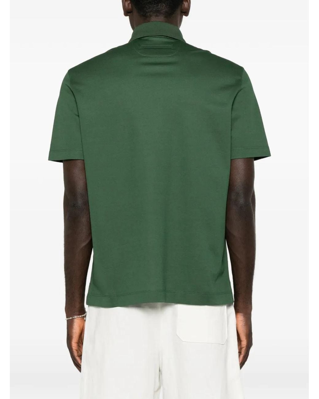 Zegna Green Short-Sleeve Polo Shirt for men