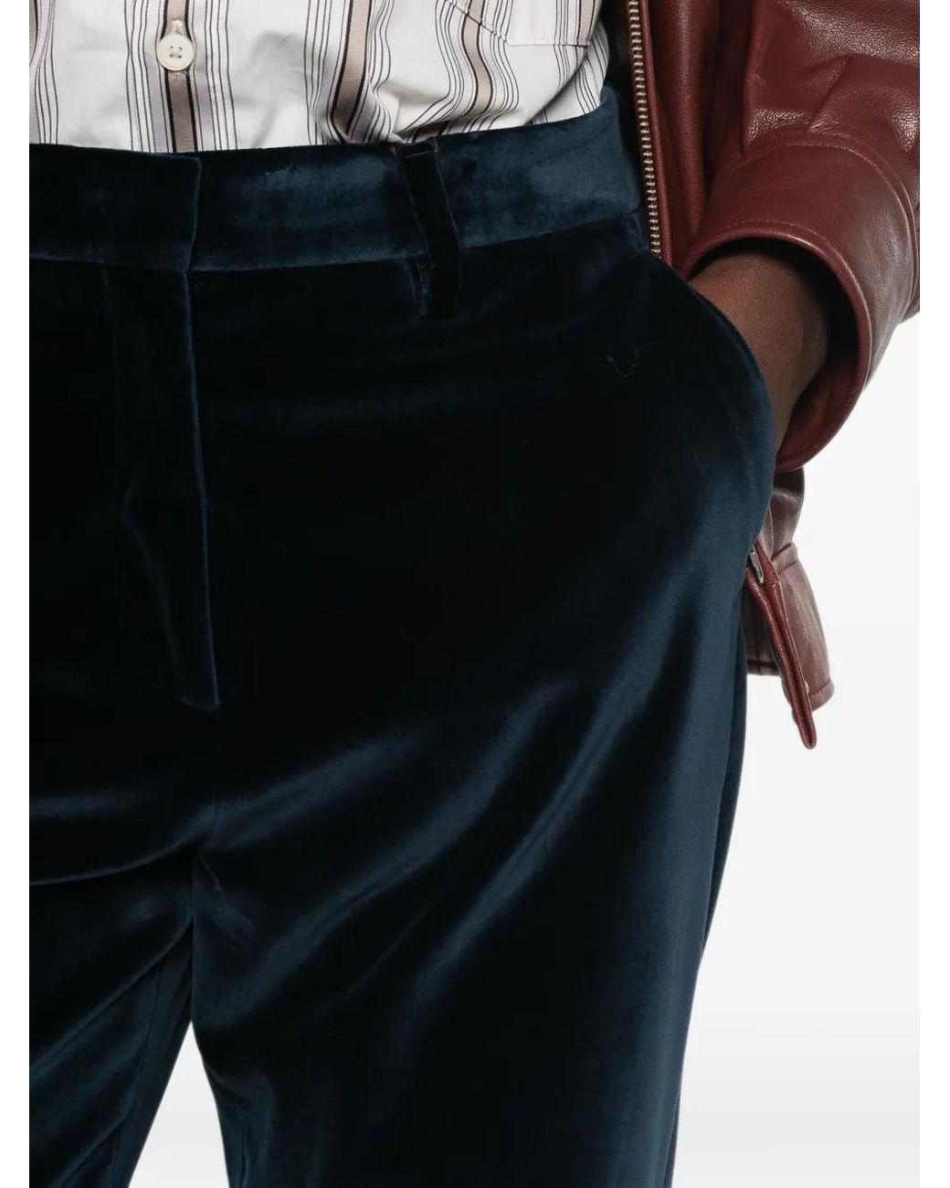 Etro Black Velvet Tailored Trousers