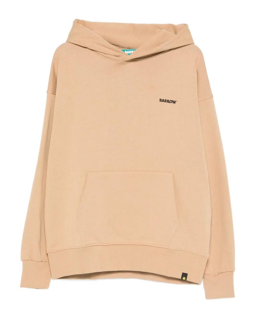 Barrow Natural Logo-Detail Long-Sleeve Hoodie
