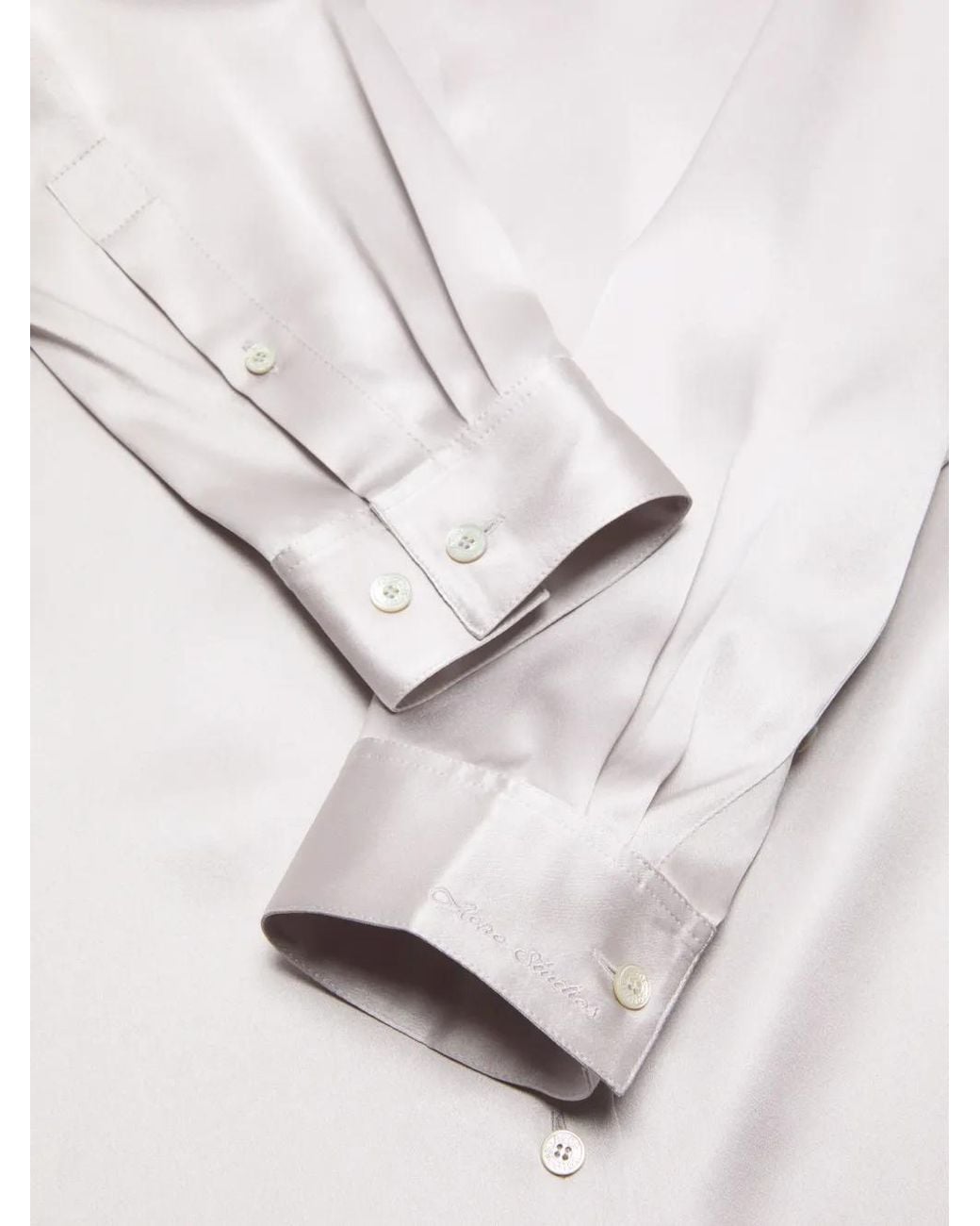 Acne White Chemise En Soie À Boutonnière