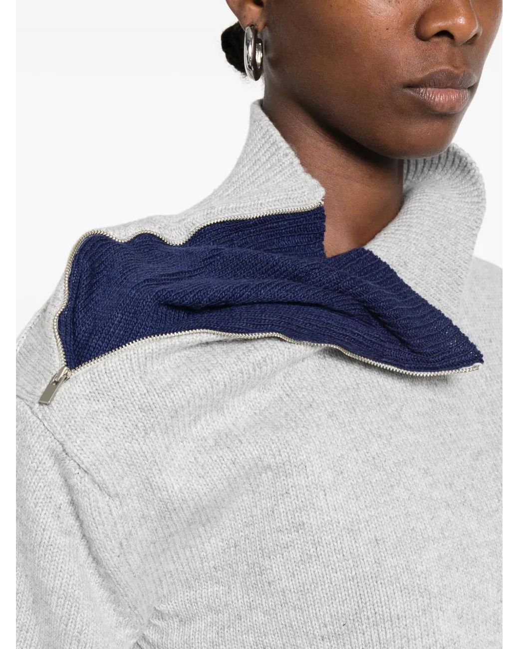 Source Unknown White Konny Zipped Sweater