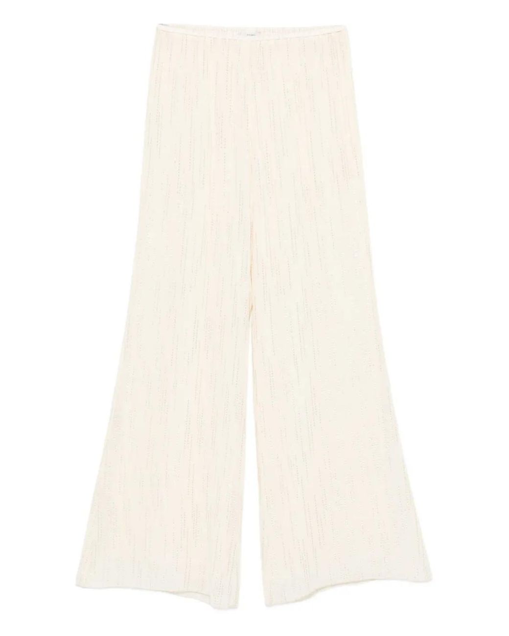 Forte_forte White Elasticated Trousers