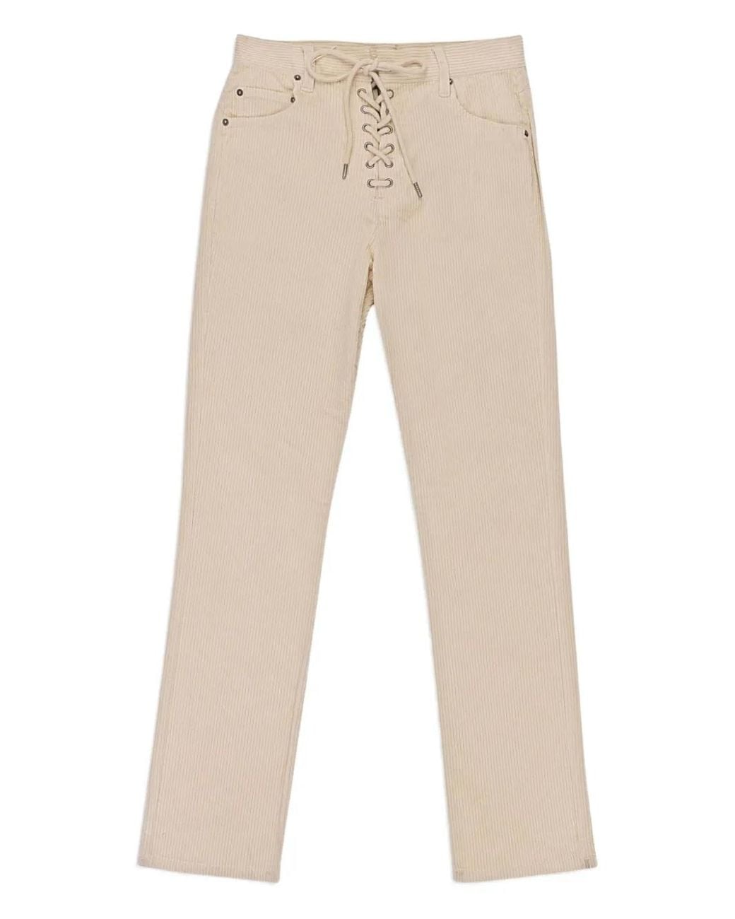 CALLIPYGIAN Ribfluwelen Straight Broek in het Natural