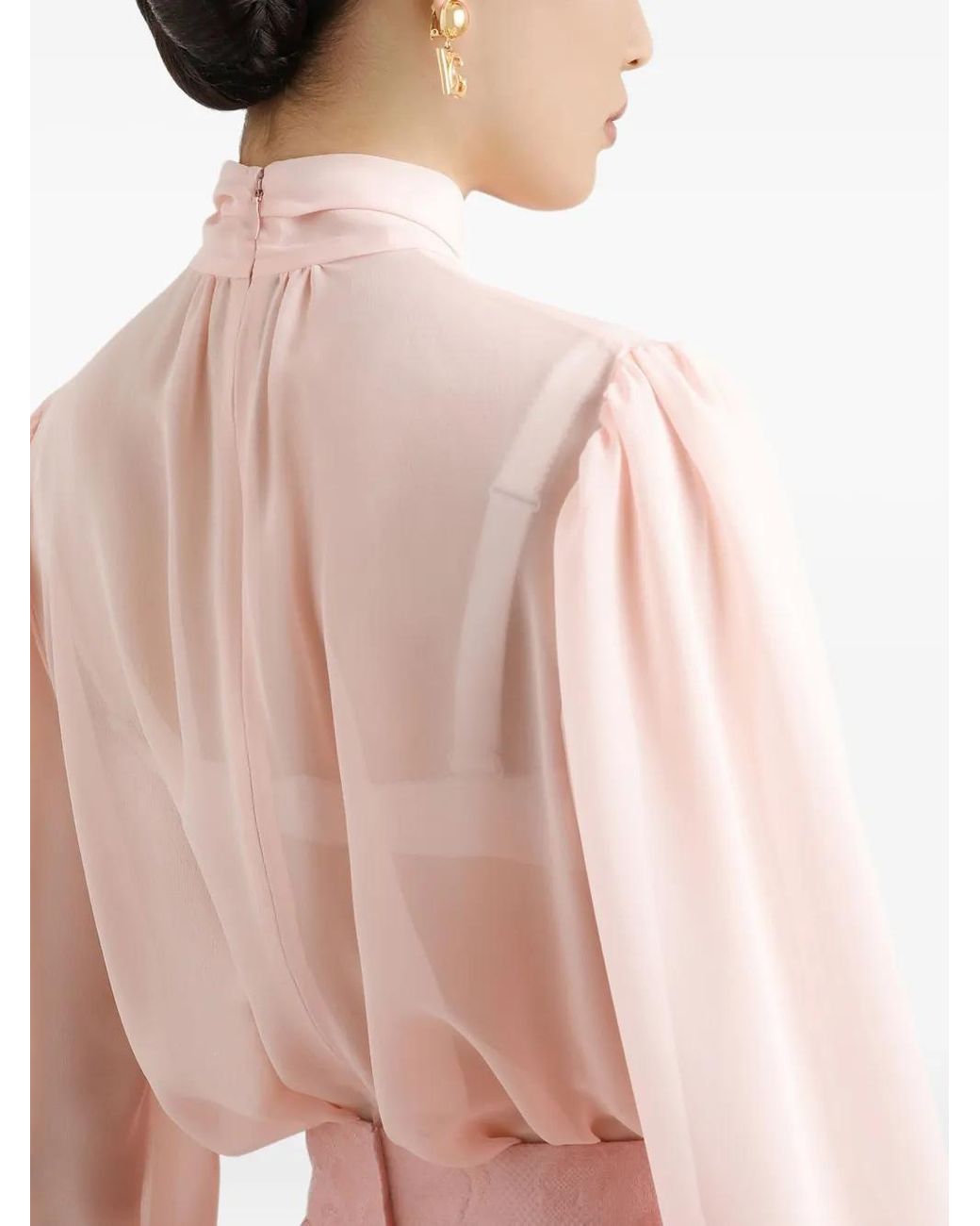 Dolce & Gabbana Pink Silk Georgette Blouse