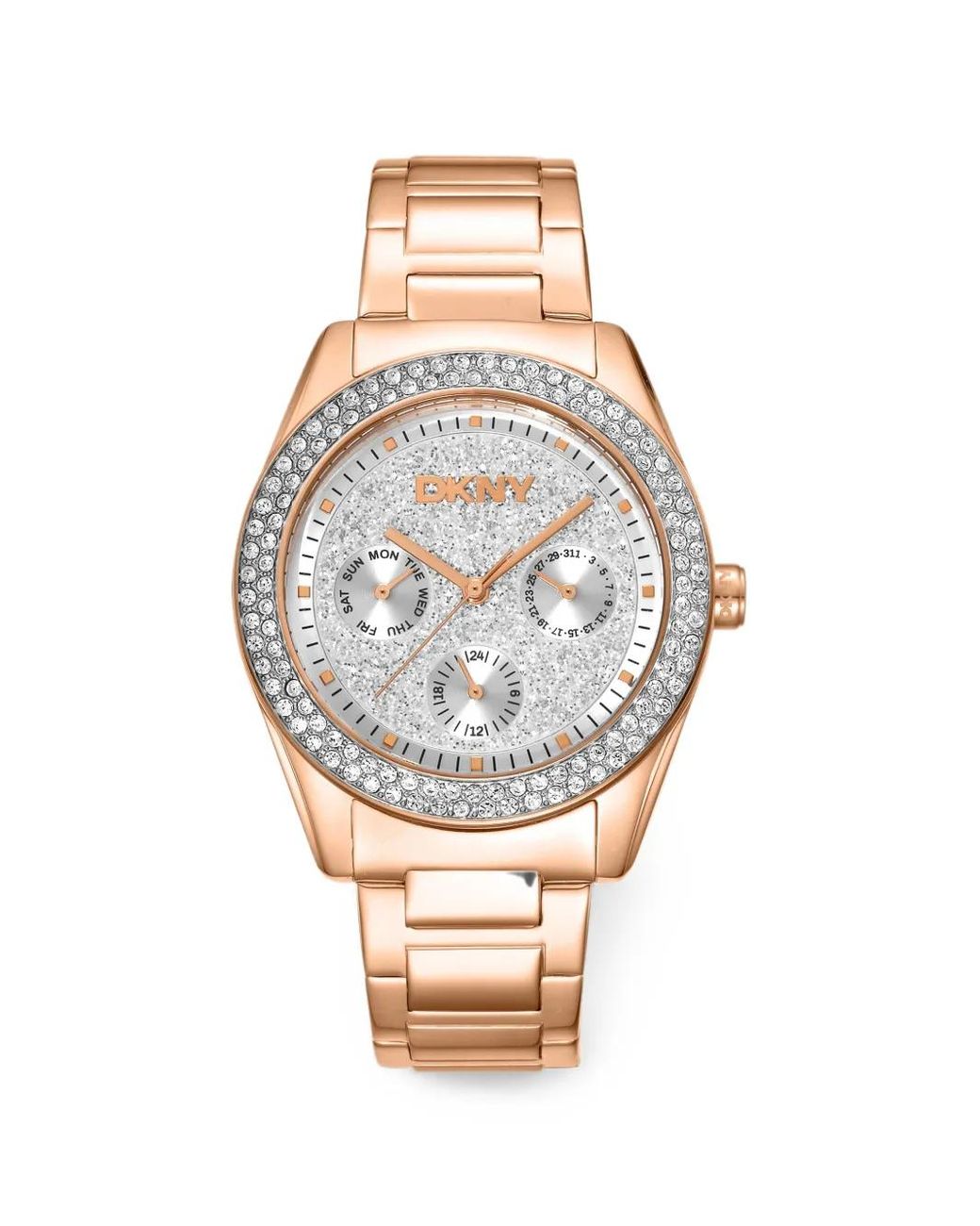 DKNY Metallic Montre Mm À Ornements En Cristal