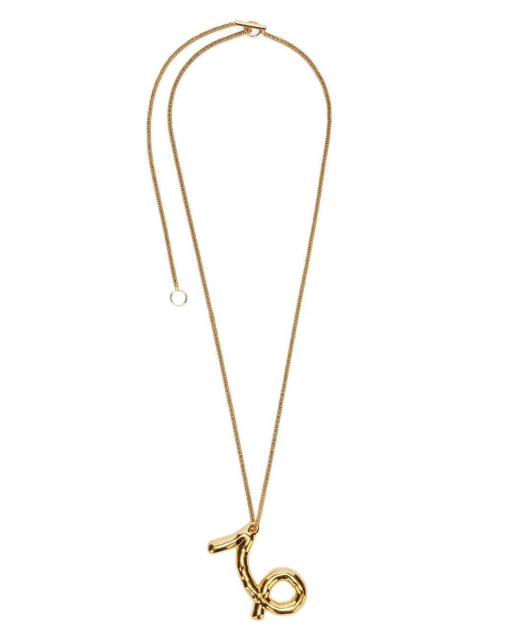 Jil Sander White Zodiac-Sign Pendant Necklace