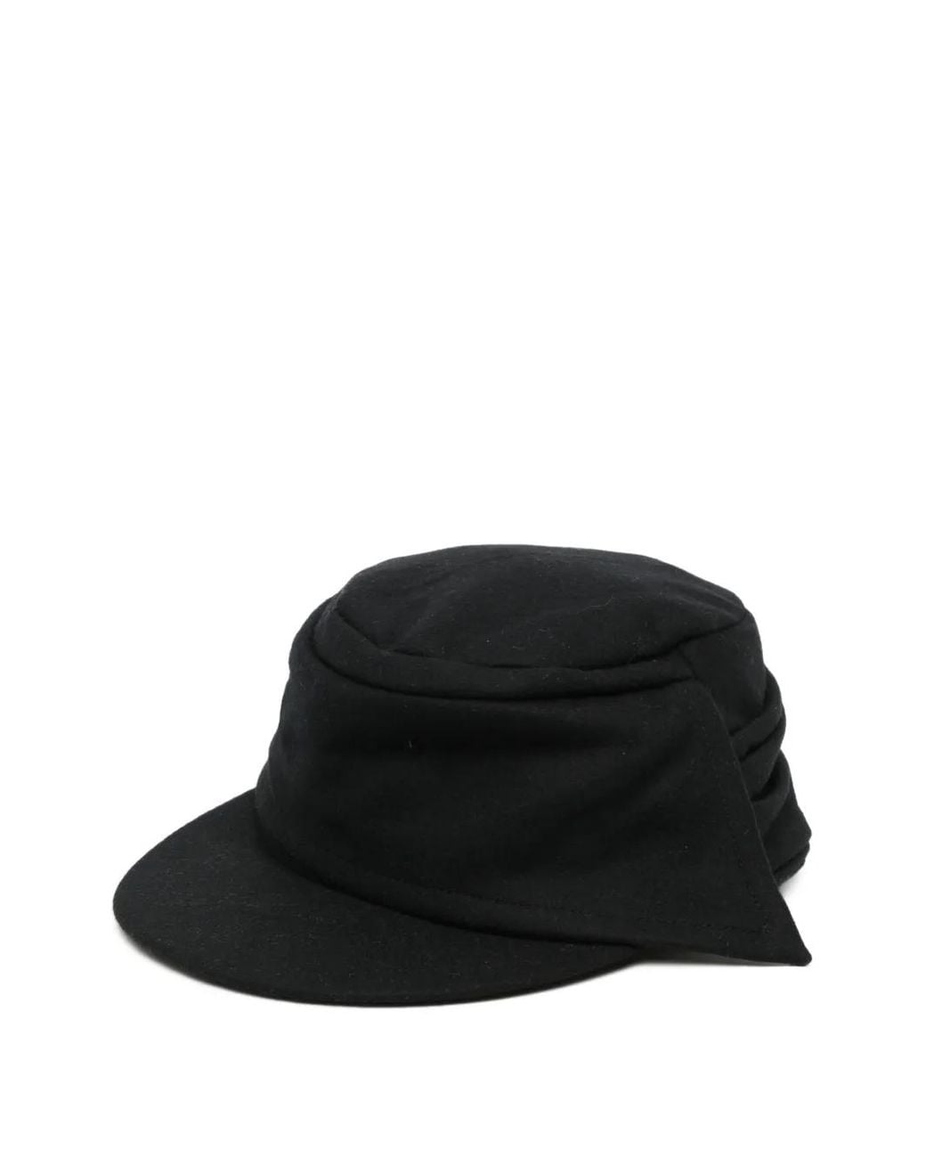 Yohji Yamamoto Black Draped Peaked Hat for men
