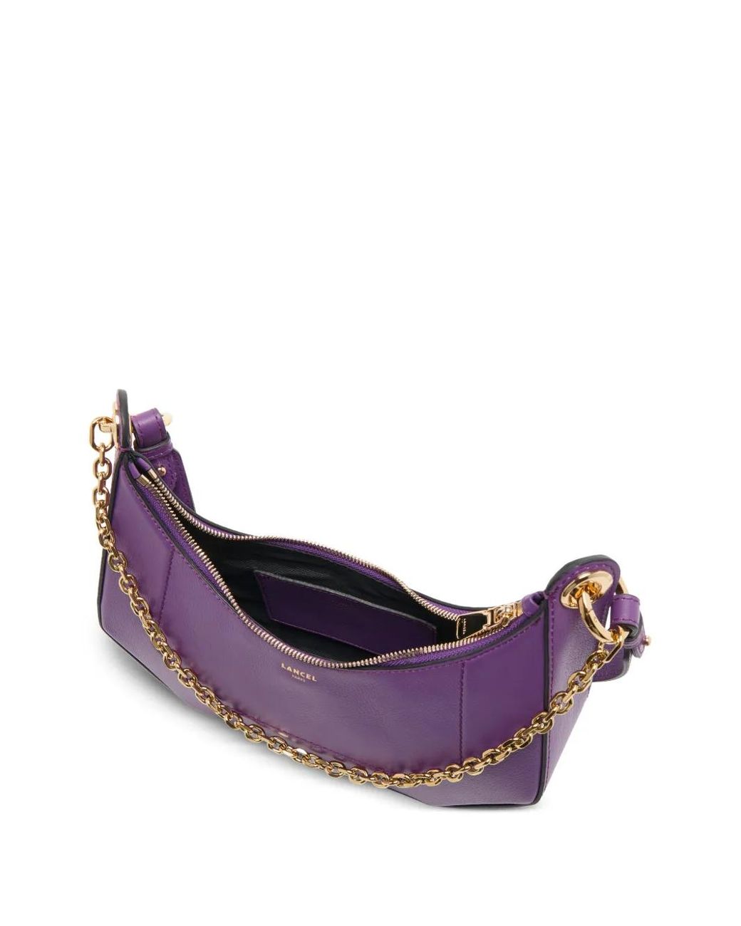 Lancel Purple Sac Porté Épaule Croisette À Bride Chaîne