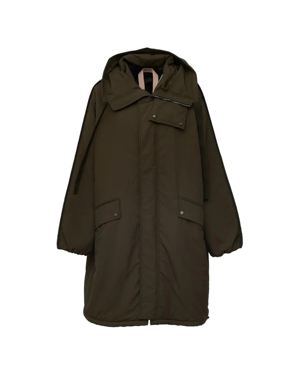 N°21 Green Quilted-Panel Parka
