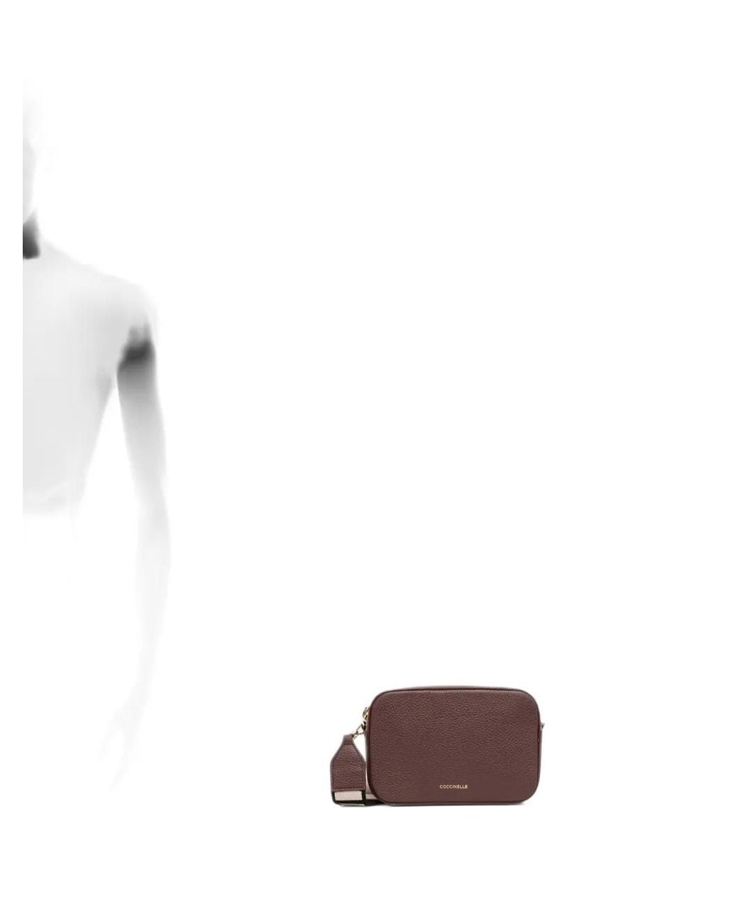 Coccinelle Brown Grained Leather Shoulder Bag