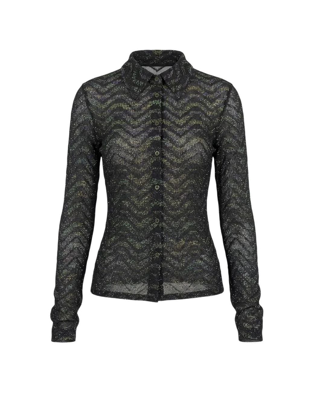 Missoni Black Zigzag-Knit Shirt
