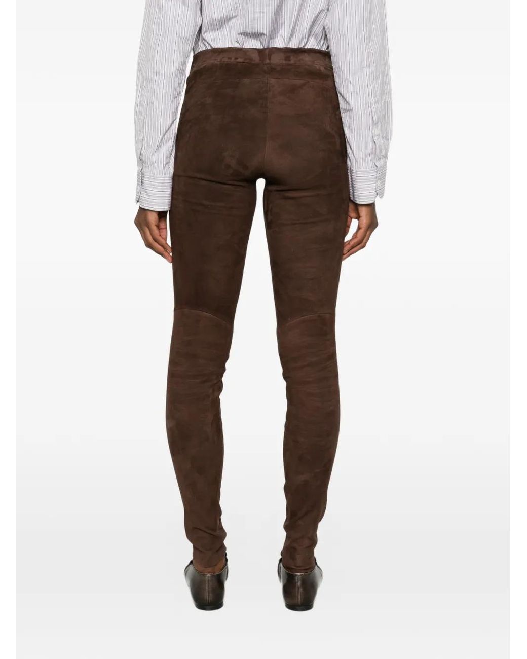 Arma Brown Suede Slim-Fit Trousers