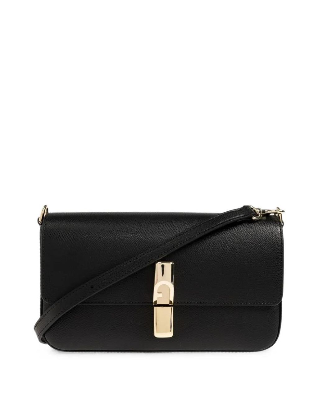 Furla Black S Iride Grained-Leather Crossbody Bag
