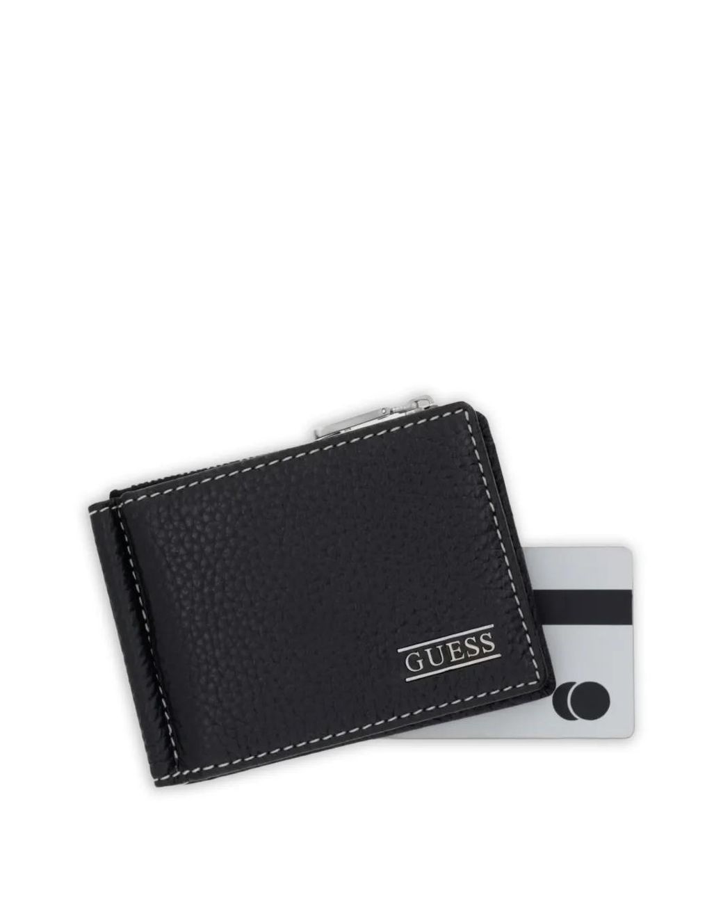 Guess Black Boston Genuine Leather Card Holder for men