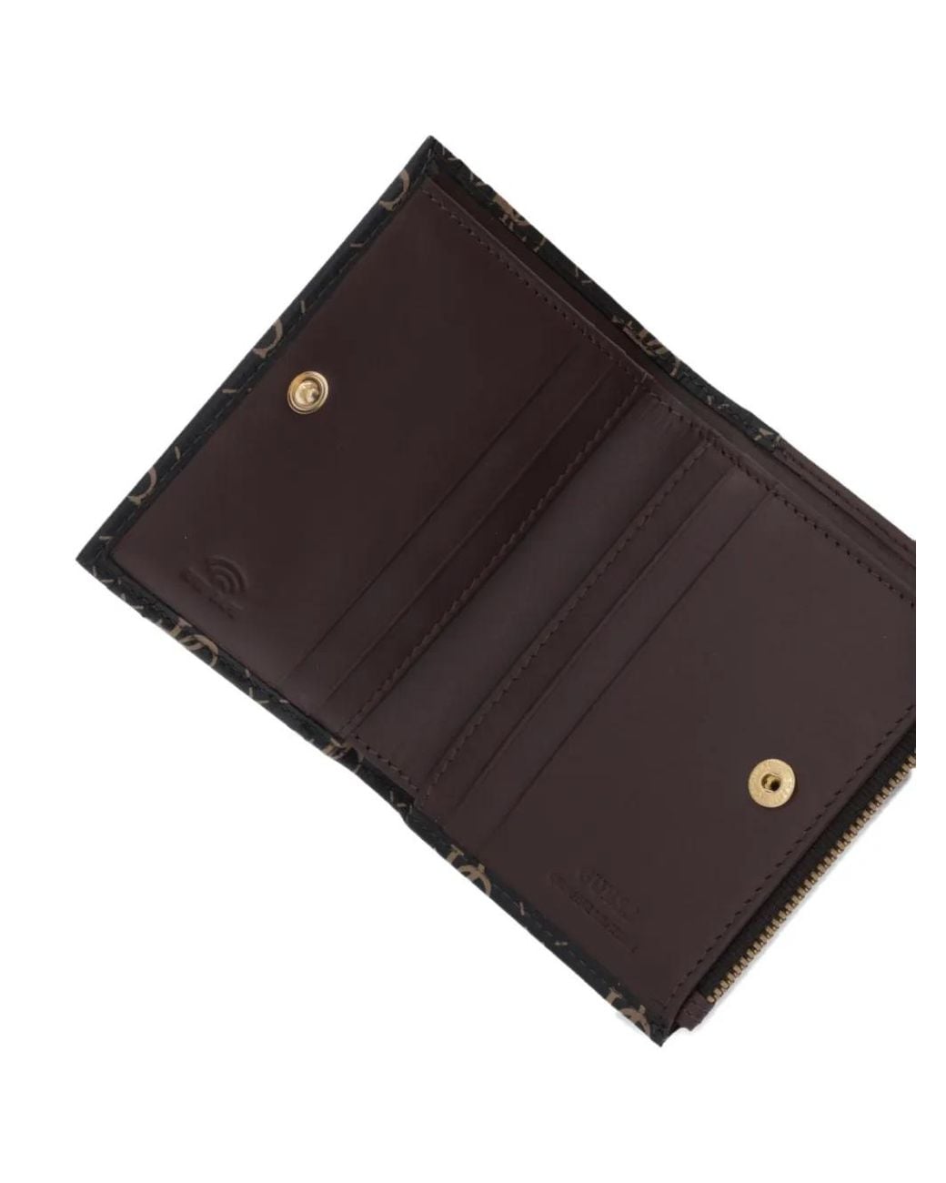 Guess Black Milano Logo-Pattern Card Holder for men