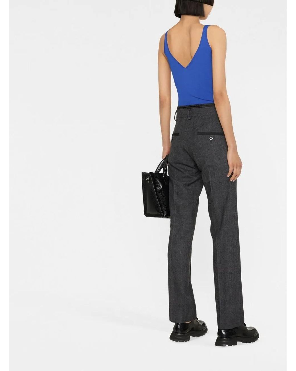 Sacai Gray Drawstring-Fastening Straight-Leg Trousers