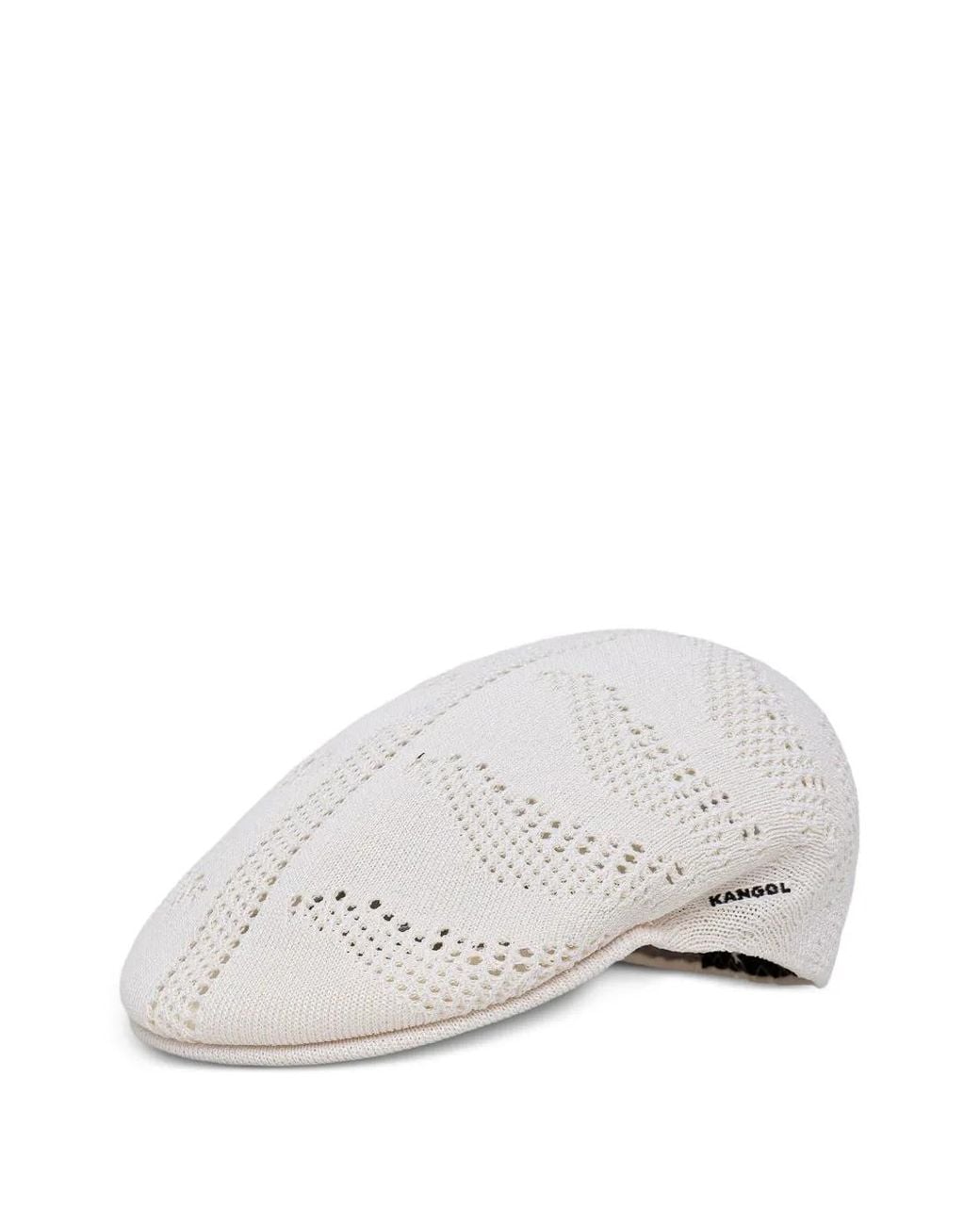 Kangol White Baseballkappe Mit Lochstrickmuster