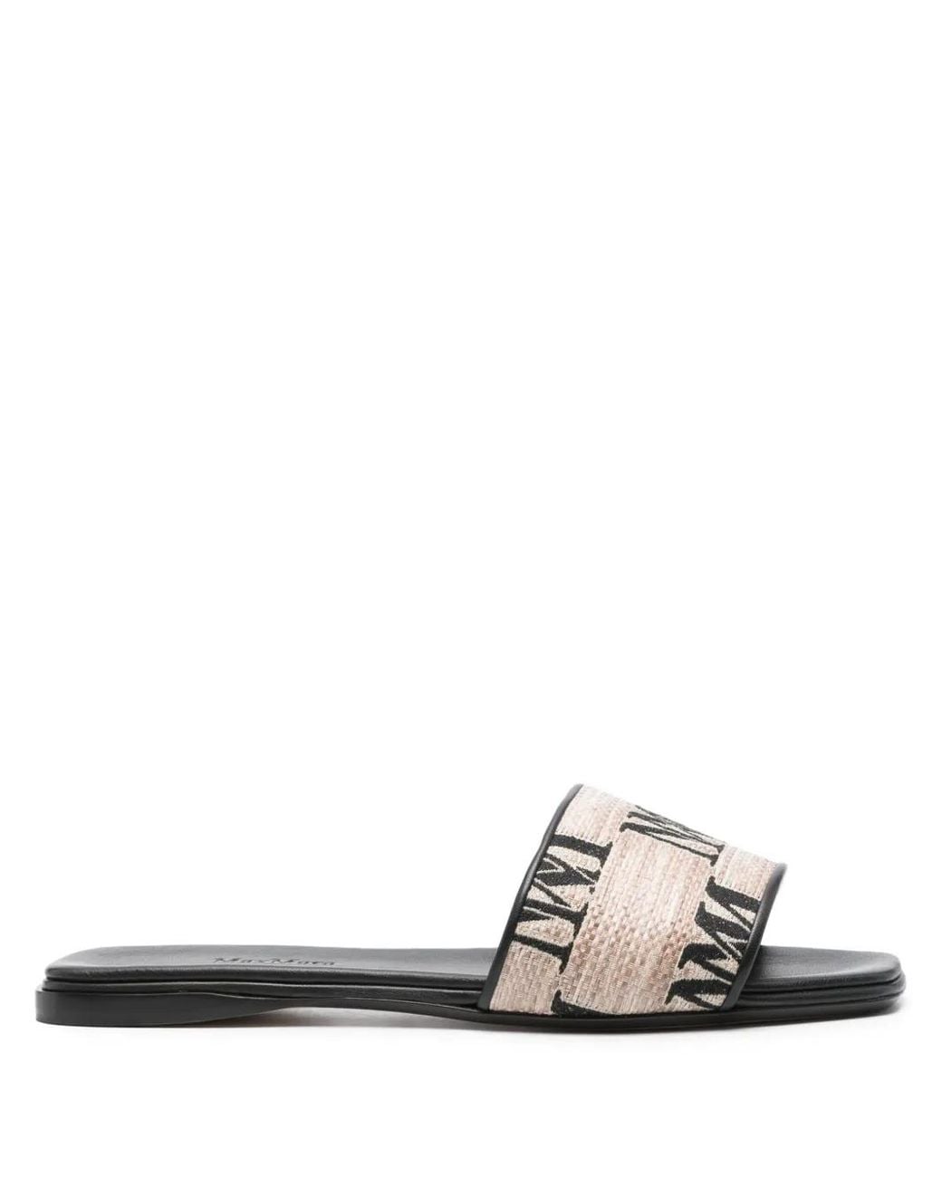 Max Mara White Logo-Jacquard Sandals