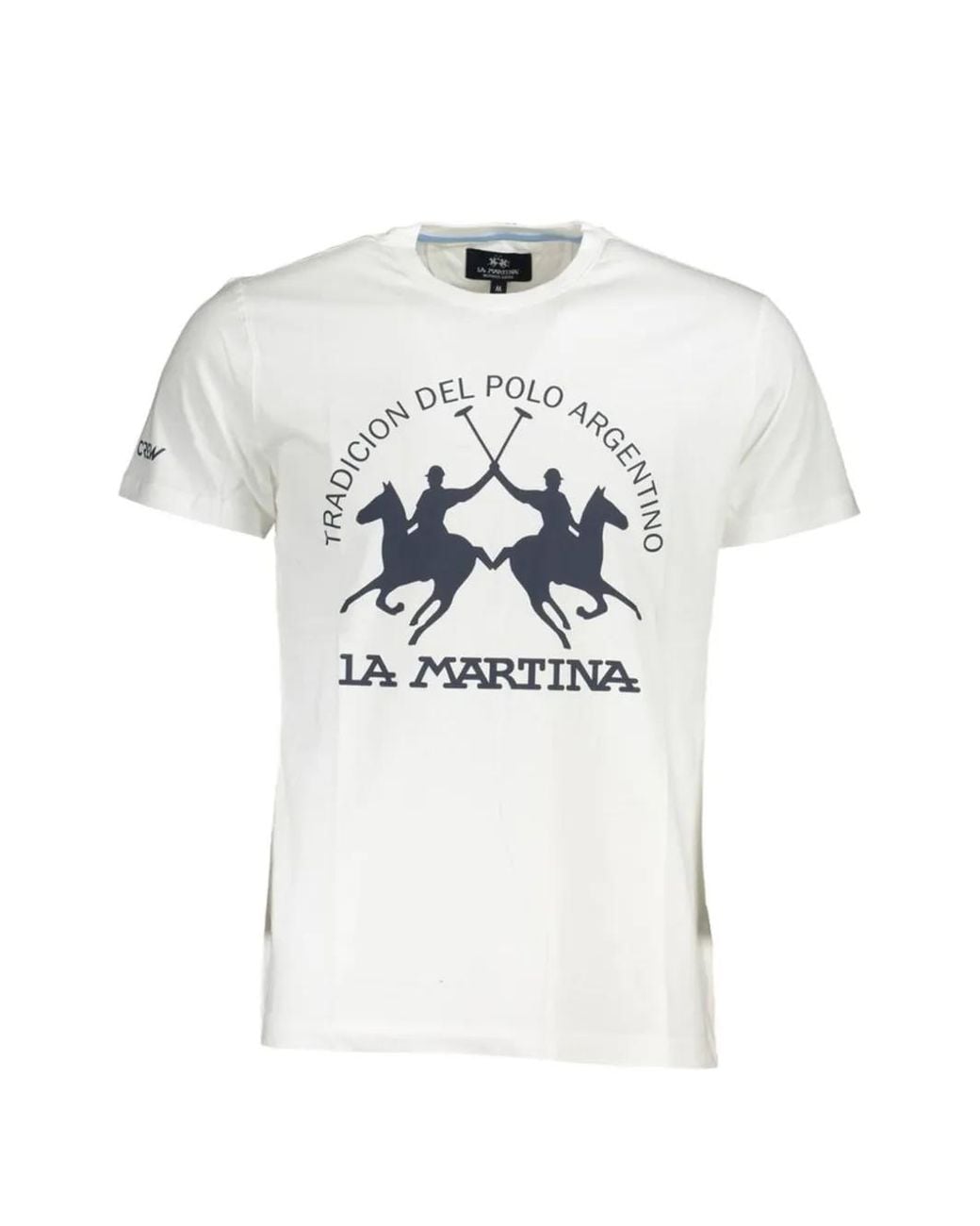 La Martina White Graphic-Print Cotton T-Shirt for men