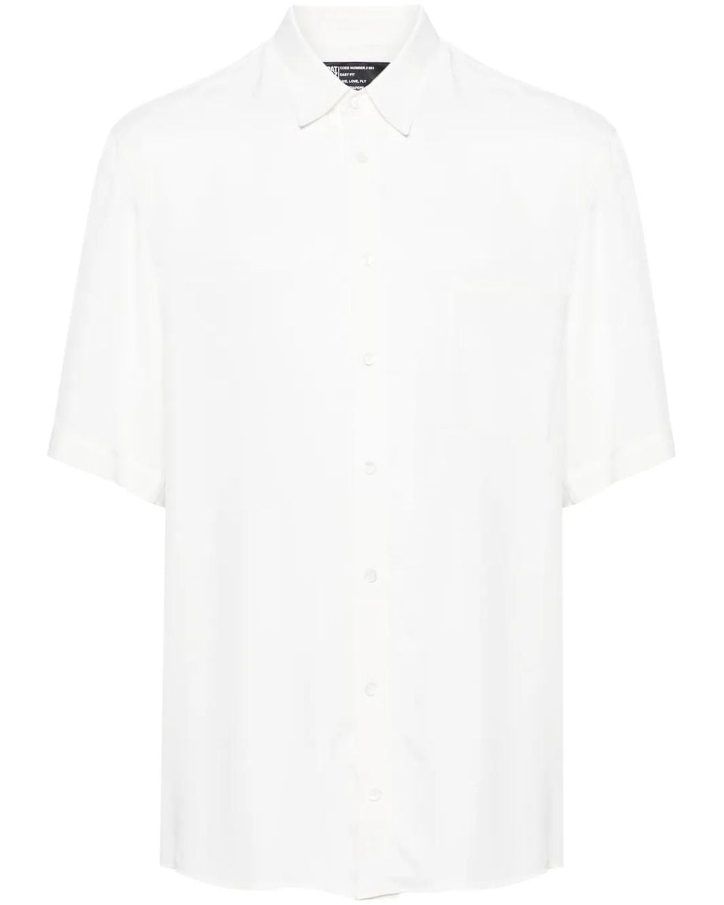 Patrizia Pepe White Classic-Collar Twill Shirt for men