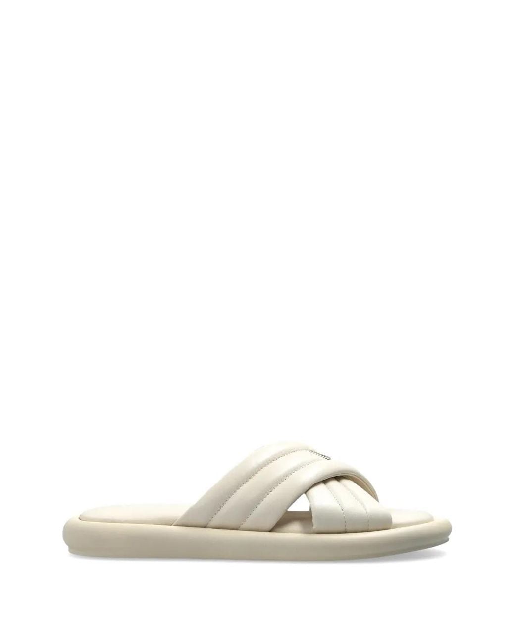 Bogner White Portofino Criss-Cross Slides