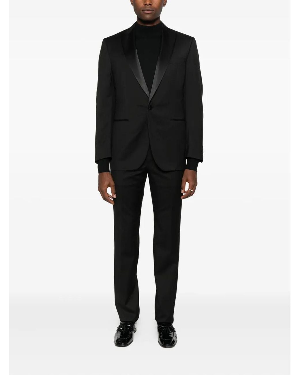 Corneliani Black Peak-Lapel Suit for men