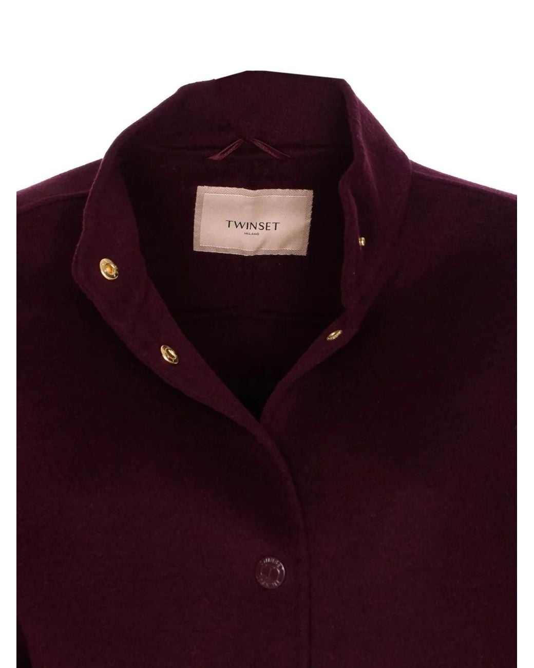 Twinset Red Snap-Button Crew-Neck Jacket