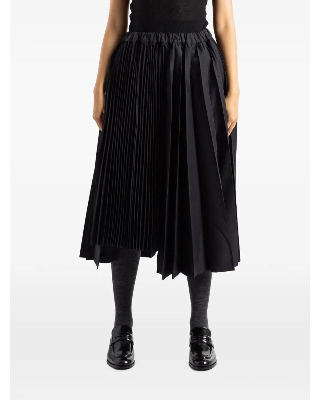 Comme des Garçons Black Asymmetric Pleated Skirt