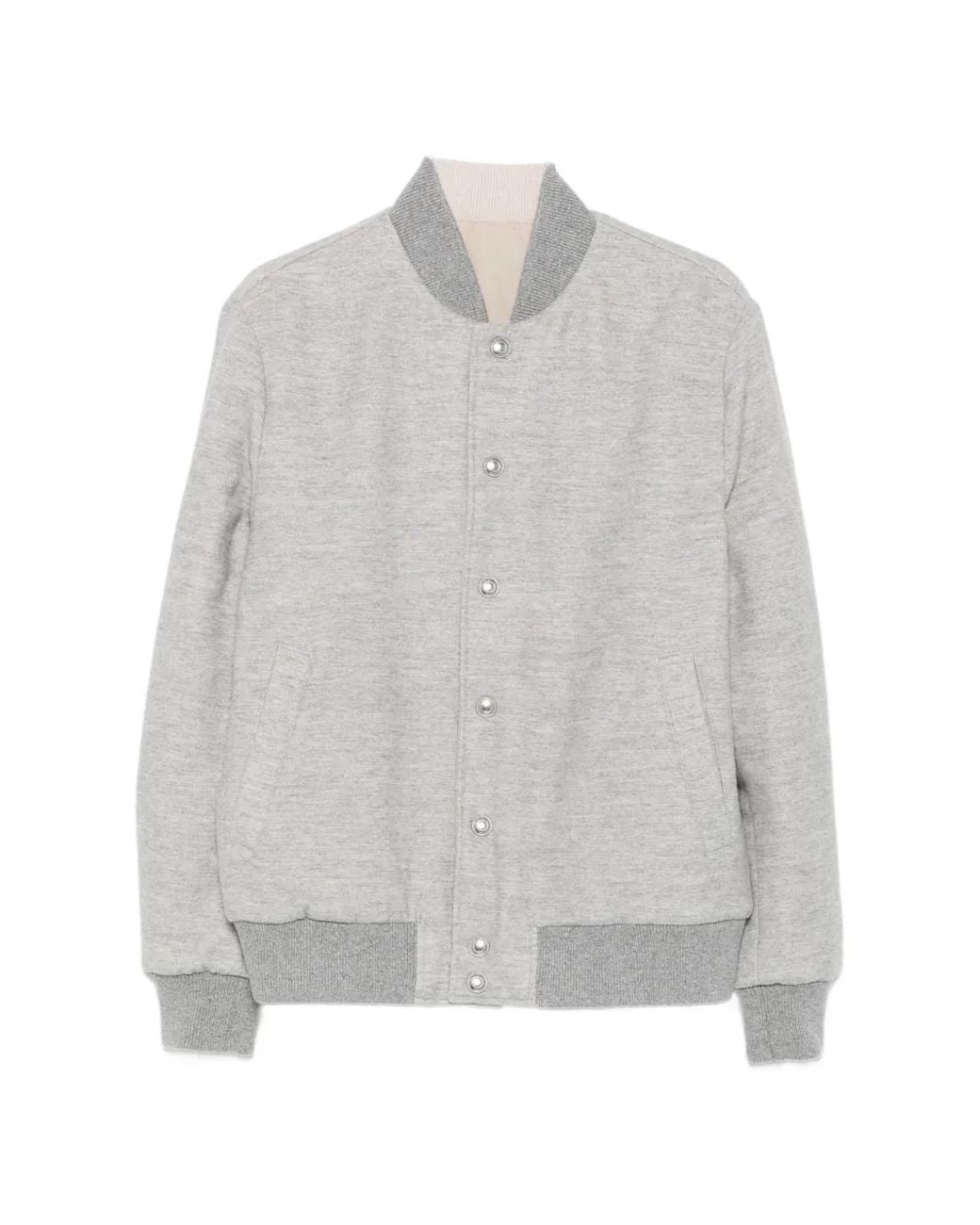 Eleventy Gray Reversible-Design Bomber Jacket for men
