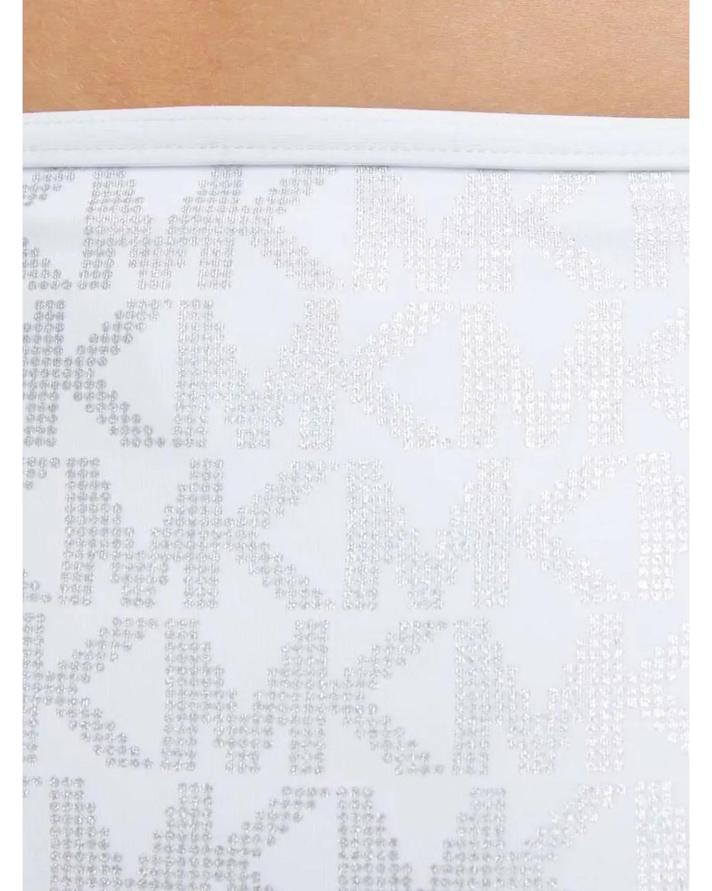 MICHAEL Michael Kors White Logo-Print Bikini Bottoms