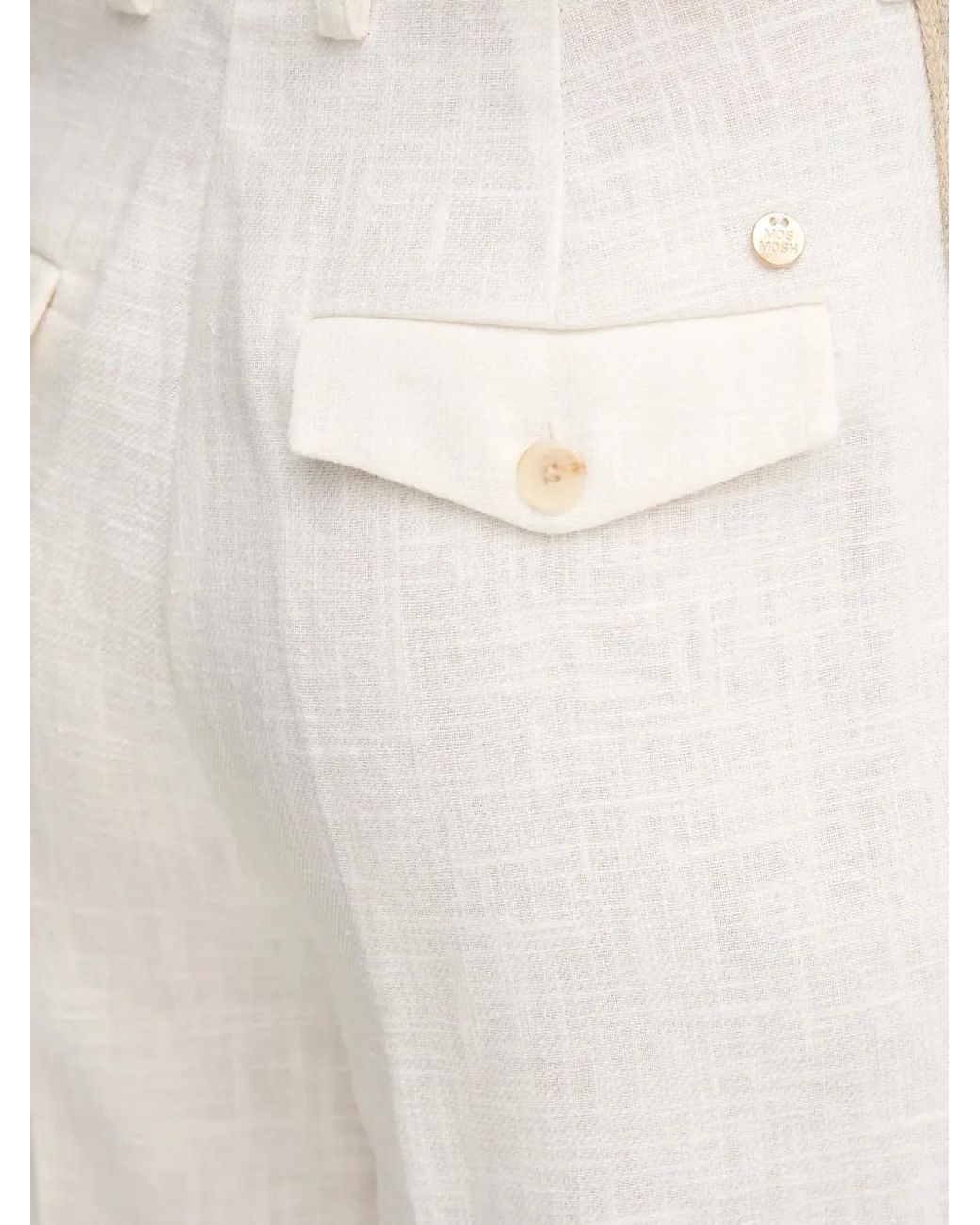 Mos Mosh White Mmbeata Crochet-Trim Wide-Leg Trousers