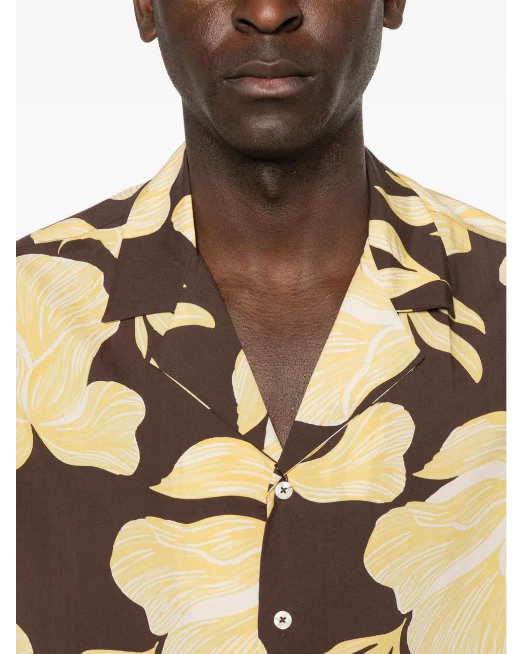 Altea Metallic Floral-Print Short-Sleeve Shirt for men