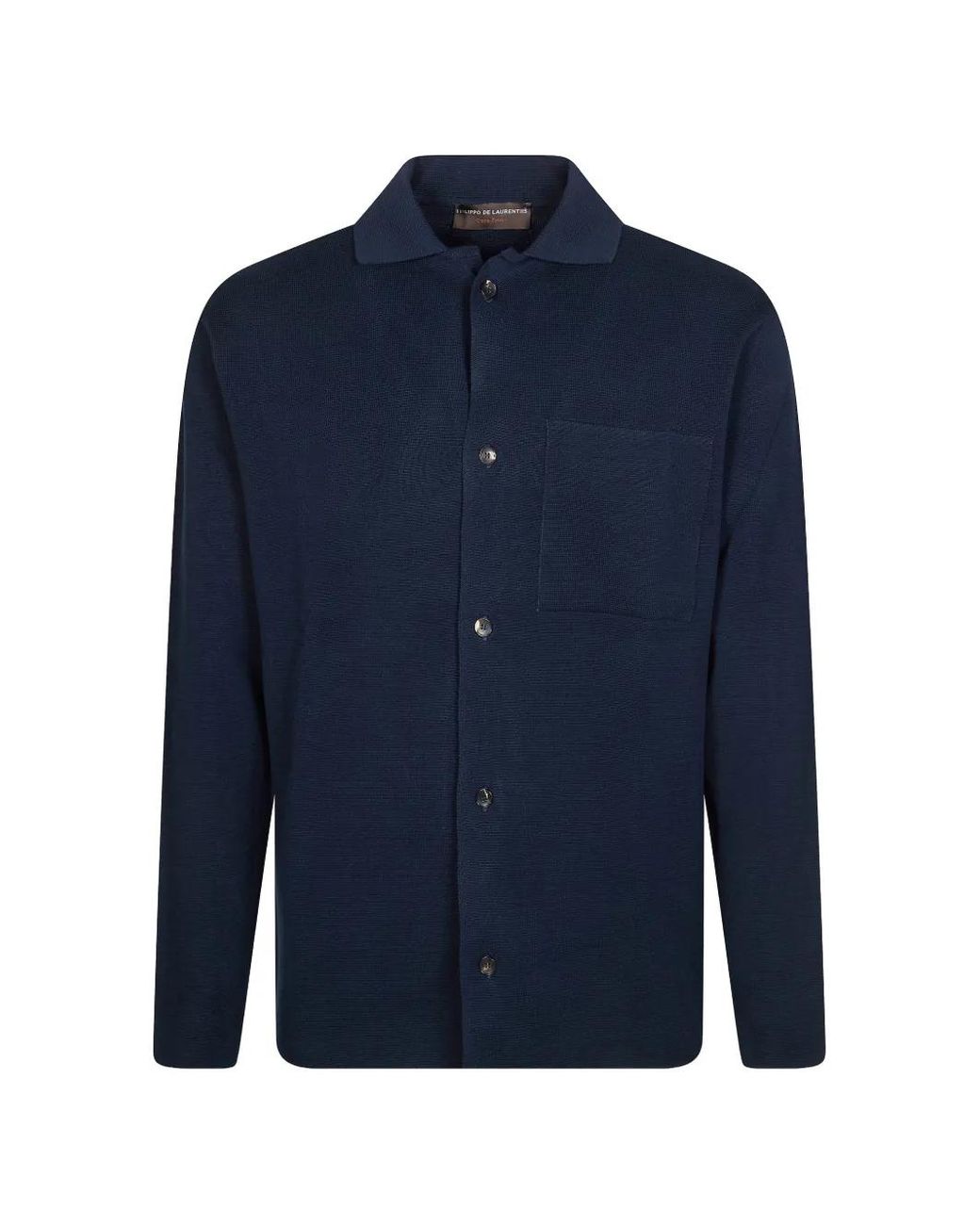 FILIPPO DE LAURENTIIS Blue Pocket Shirt Jacket for men