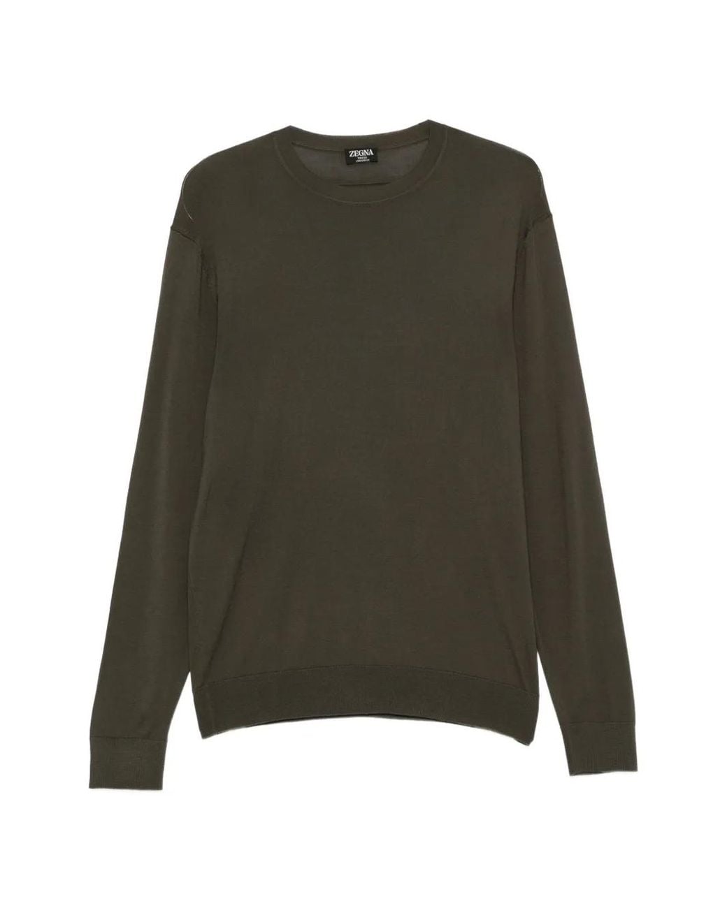Zegna Green Crew-Neck Long-Sleeve Sweater for men