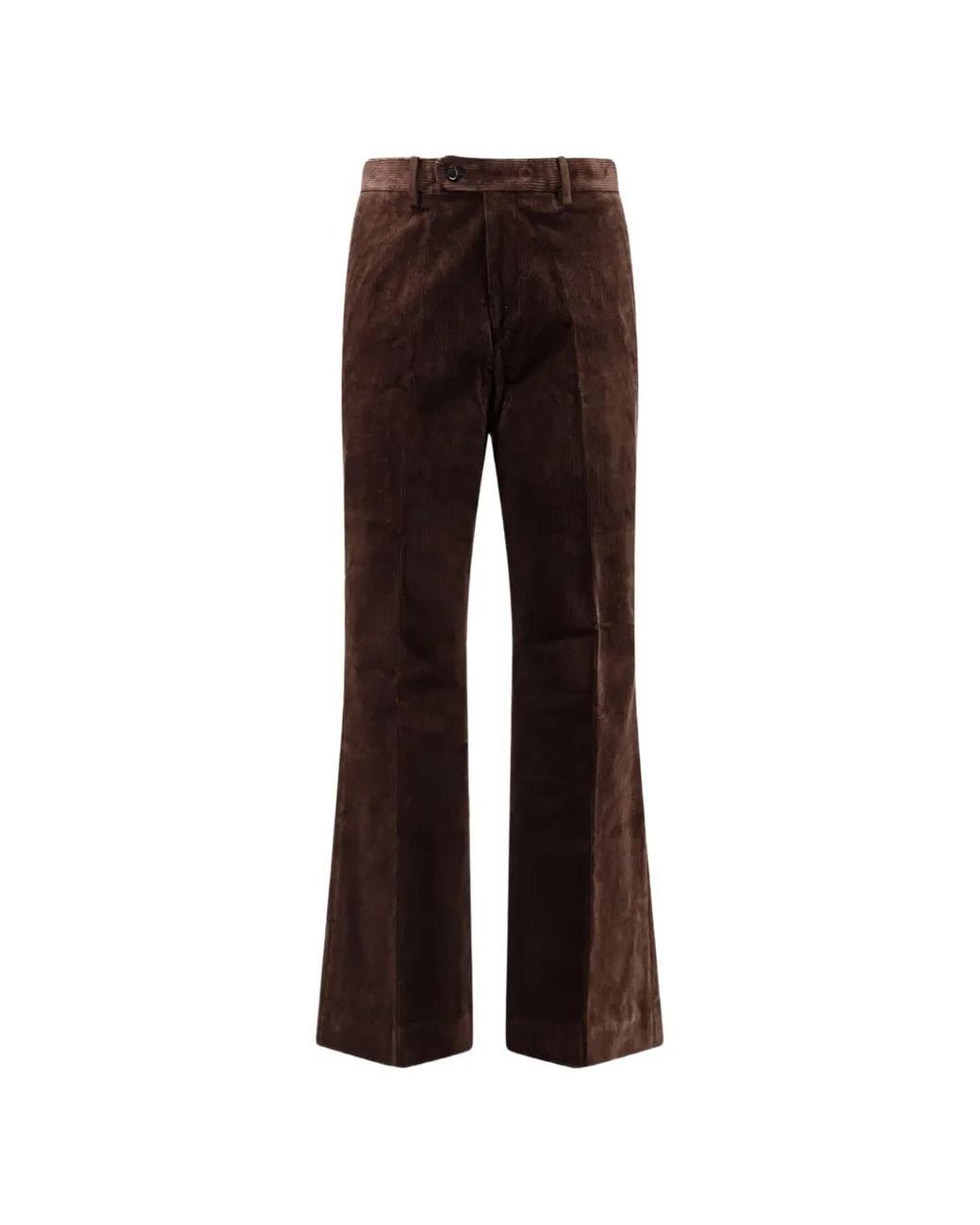 TONYWACK Brown Corduroy-Texture Flared Trousers for men